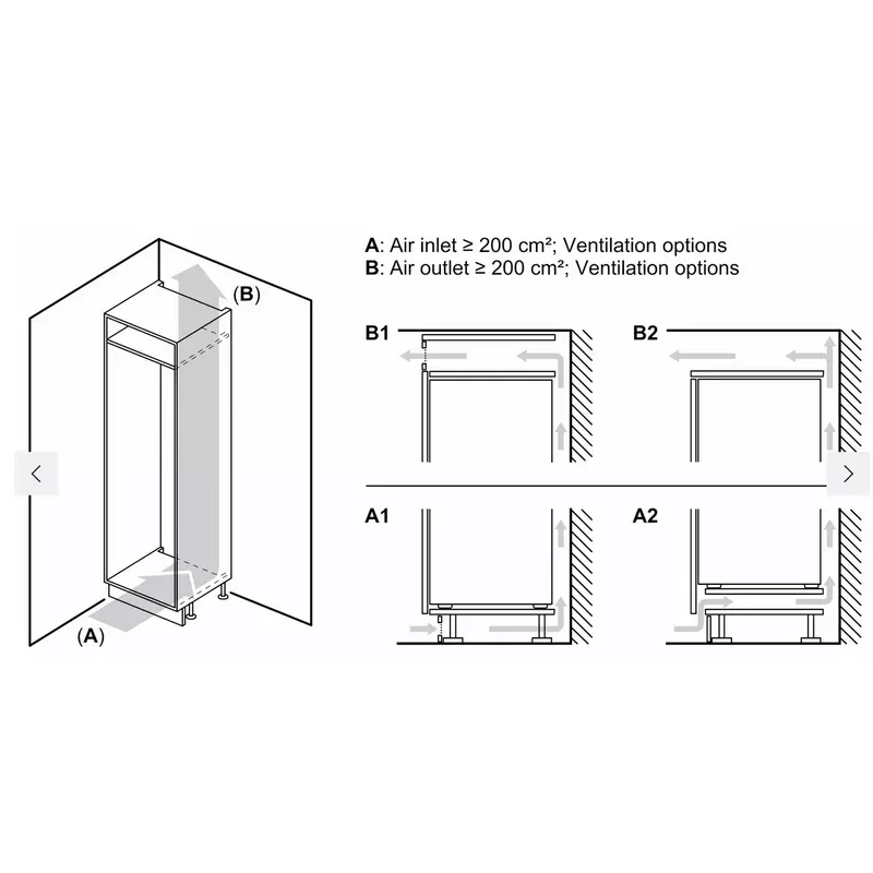 Bosch KBN96ADD0 XXL beépíthető alulfagyasztós hűtő NoFrost Home Connect SoftClose laposzsanér 194x71x55cm Serie6