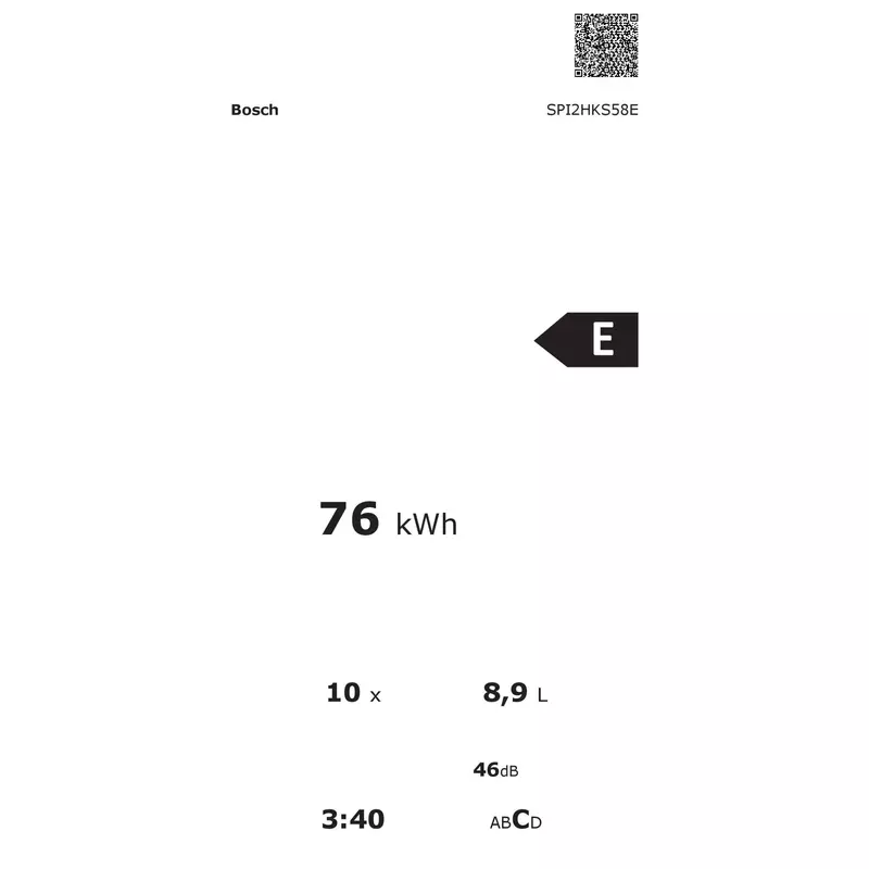 Bosch SPI2HKS58E beépíthető mosogatógép nemesacél 45cm Serie2