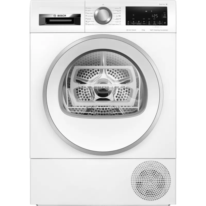 Bosch WQG245C0BY hőszivattyús szárítógép inox-fehér ajtó 9kg A+++ Serie6