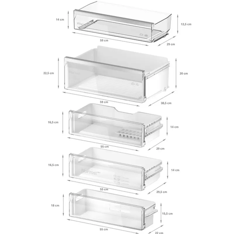 Bosch KBN96VFE0 XXL beépíthető alulfagyasztós hűtő NoFrost Home Connect laposzsanér 194x71x55cm Serie4