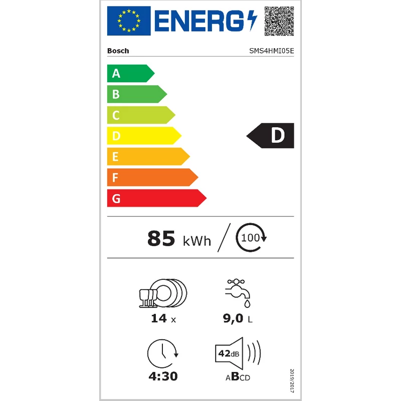 Bosch SMS4HMI05E szabadonálló mosogatógép inox 60cm Serie4