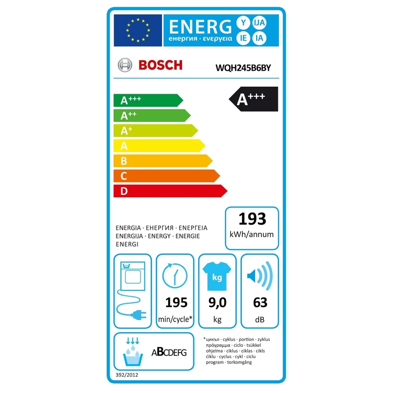 Bosch WQH245B6BY hőszivattyús szárítógép fekete ajtó 9kg A+++ Serie6