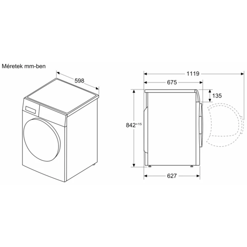Bosch WRB247CNBY hőszivattyús szárítógép Home Connect fekete-inox ajtó A osztály 9kg Serie8