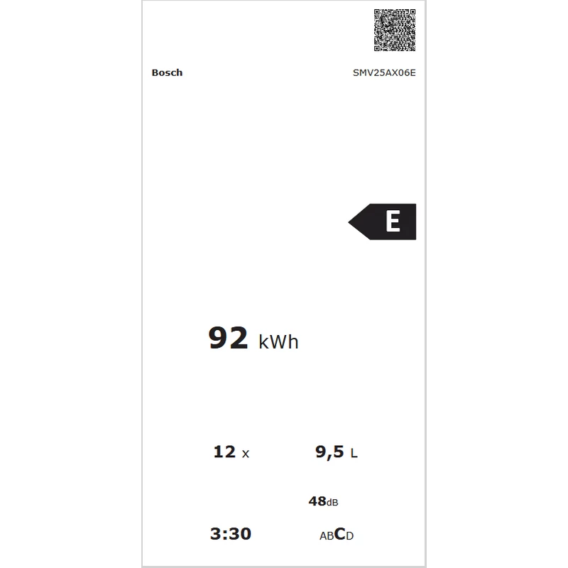 Bosch SMV25AX06E teljesen beépíthető mosogatógép 60cm Serie4