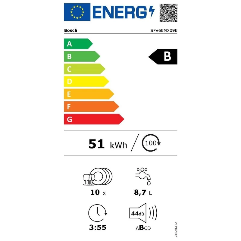 Bosch SPV6EMX09E teljesen beépíthető mosogatógép TimeLight 45cm Serie6