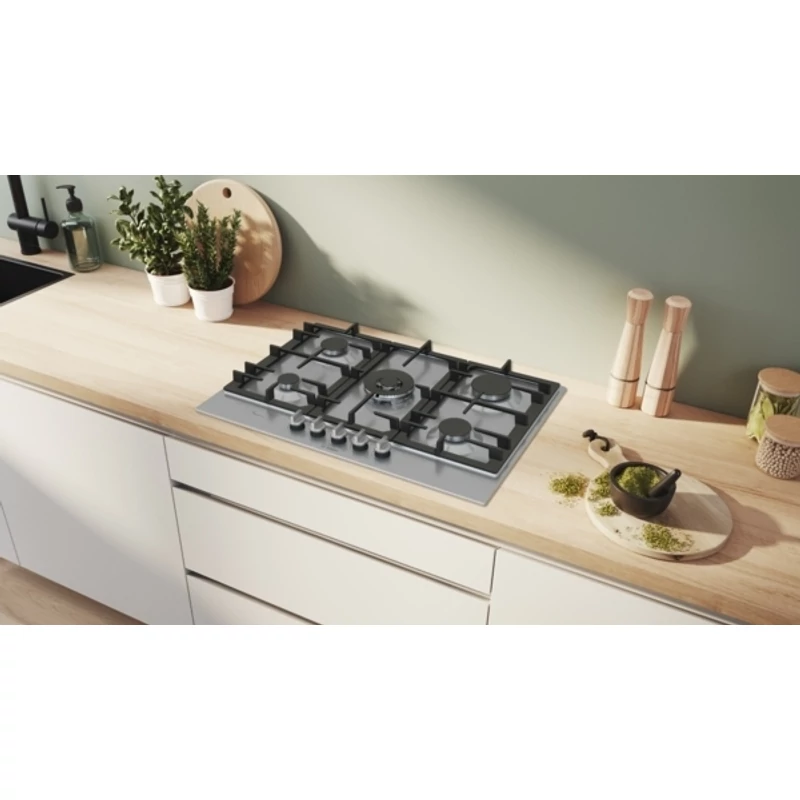 Bosch PCQ7A5I90 beépíthető gázfőzőlap nemesacél 75cm Serie6