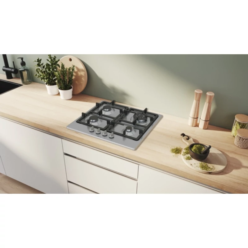 Bosch PGH6B5K90 beépíthető gázfőzőlap nemesacél 60cm Serie4