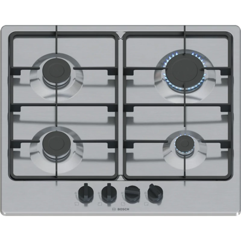Bosch PGP6B5K60 beépíthető gázfőzőlap nemesacél 60cm Serie4