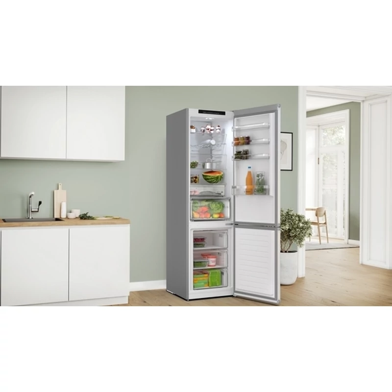 Bosch KGN392I1F szabadonálló alulfagyasztós hűtő inox NoFrost 203x60x65cm Serie4