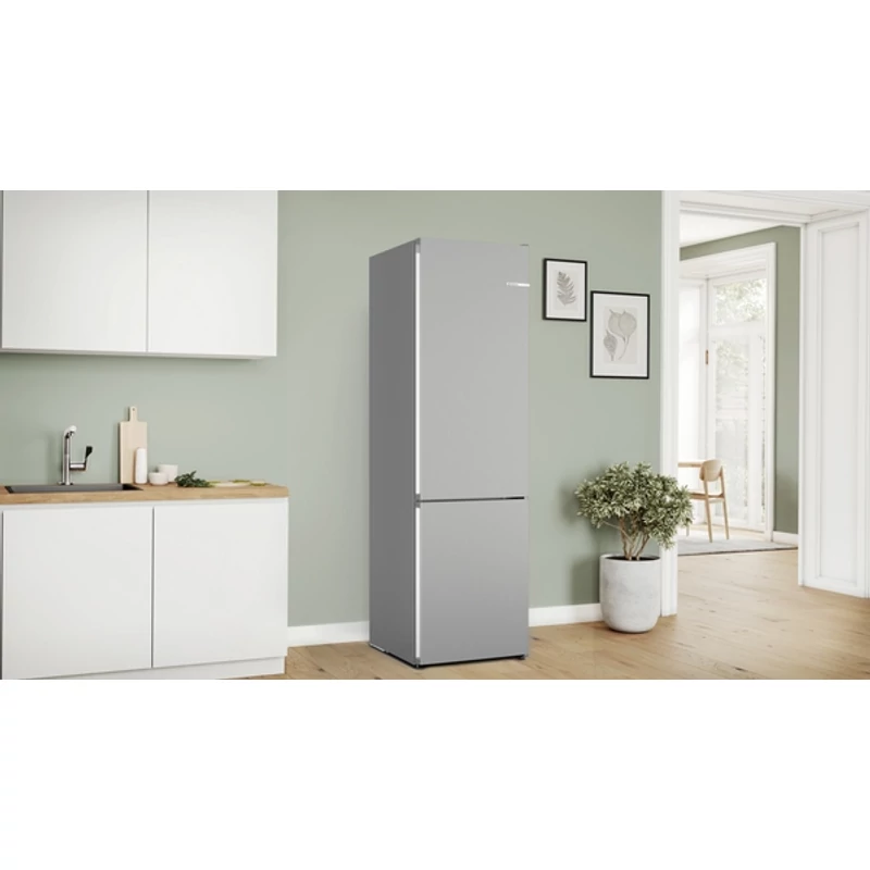 Bosch KGN392LCF szabadonálló alulfagyasztós hűtő szálcsiszolt acél színű Total NoFrost Serie4