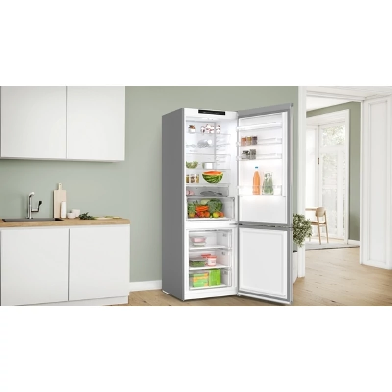 Bosch KGN492IAF szabadonálló alulfagyasztós hűtő nemesacél Total NoFrost 203x70x67cm Serie4