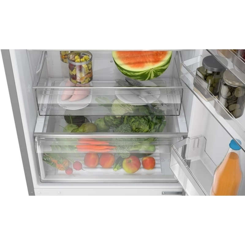 Bosch KGN492IAF szabadonálló alulfagyasztós hűtő nemesacél Total NoFrost 203x70x67cm Serie4