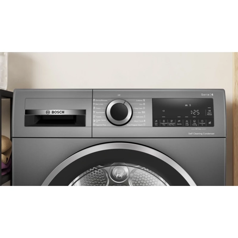 Bosch WQG245DREU hőszivattyós szárítógép sötétszürke kivitel 9kg Serie6