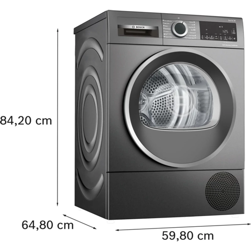 Bosch WQG245DREU hőszivattyós szárítógép sötétszürke kivitel 9kg Serie6