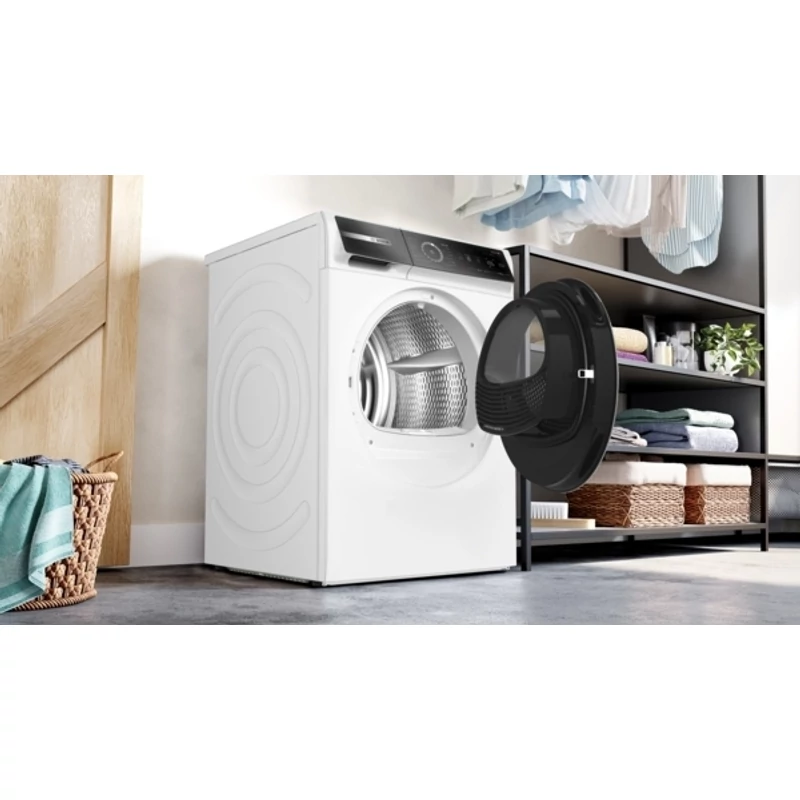 Bosch WRB247CEBY hőszivattyús szárítógép Home Connect fehér-inox ajtó A osztály 9kg Serie8