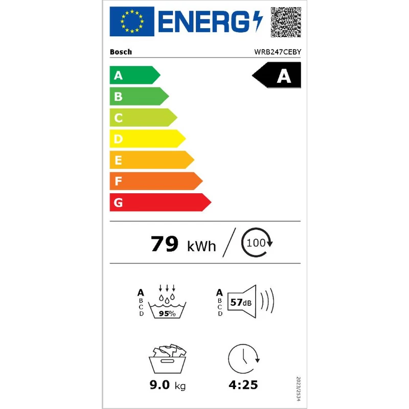 Bosch WRB247CEBY hőszivattyús szárítógép Home Connect fehér-inox ajtó A osztály 9kg Serie8