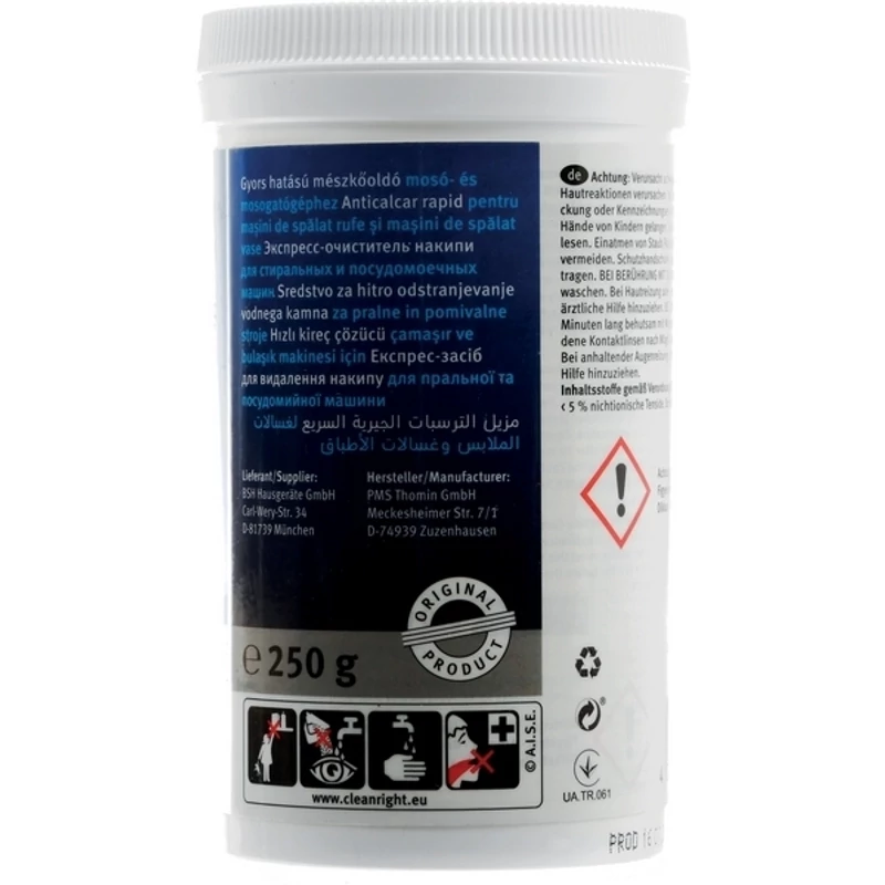 Bosch 00312341 gyors vízkőoldó mosó és mosogatógéphez 250g