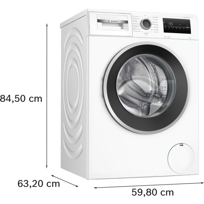 Bosch WAN2826NBY elöltöltős mosógép IronAssist 9kg 1400f/p Serie4
