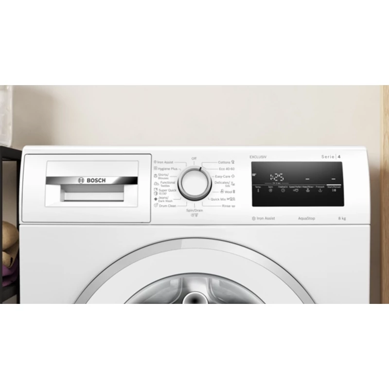 Bosch WAN2829NBY elöltöltős mosógép IronAssist 8kg 1400f/p Serie4