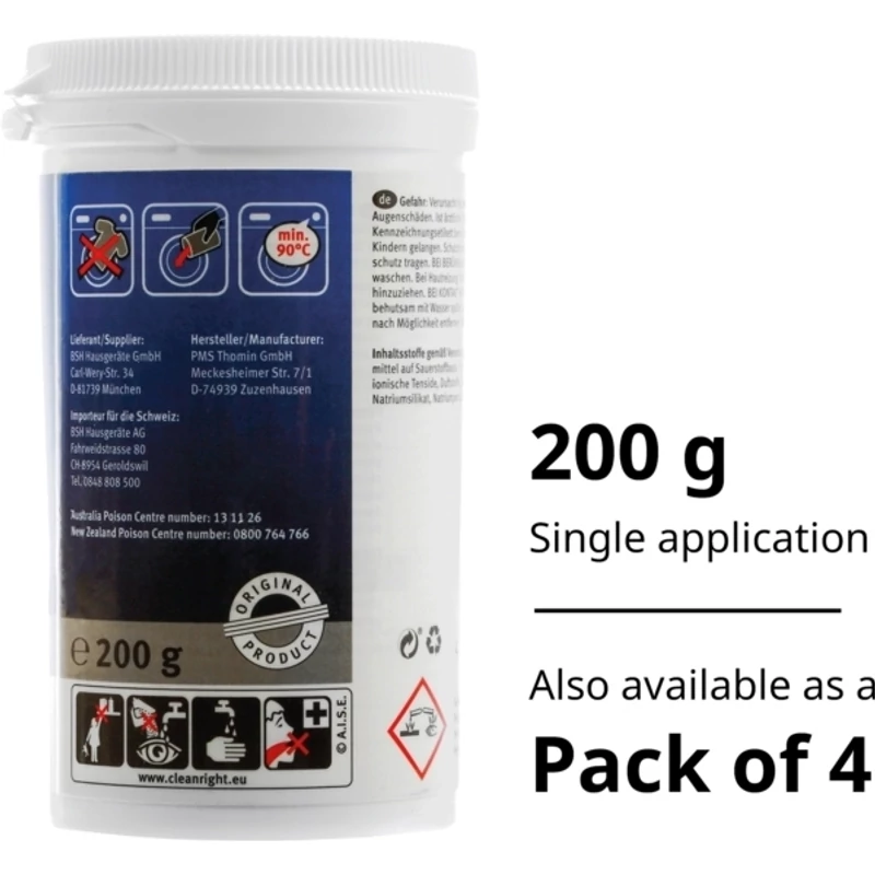 Bosch 00312507 mosógép tisztítószer 4x200gr