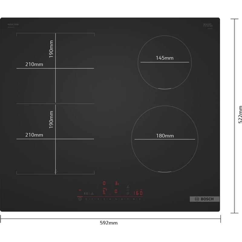 Bosch PVS61AHC1E beépíthető indukciós főzőlap Home Connect & Hob-Hood Control Matt Design felület 60cm Serie6