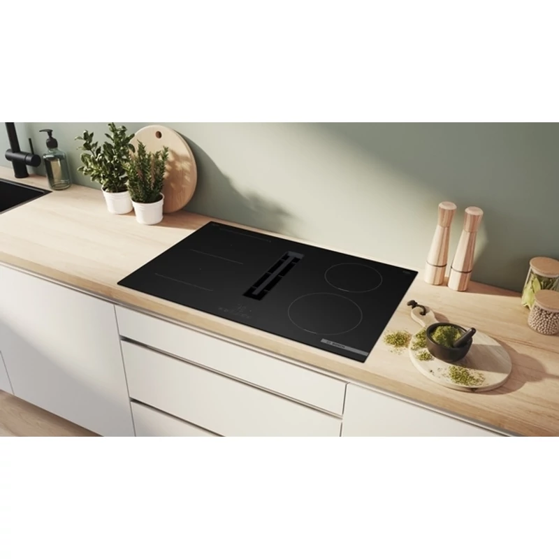 Bosch PVS81AB16E beépíthető Combi indukciós főzőlap páraelszívóval Matt design felület 80cm Serie6