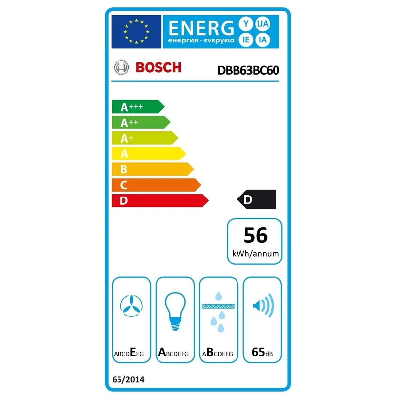 Bosch DBB63BC60 beépíthető páraelszívó 60cm fekete Serie2