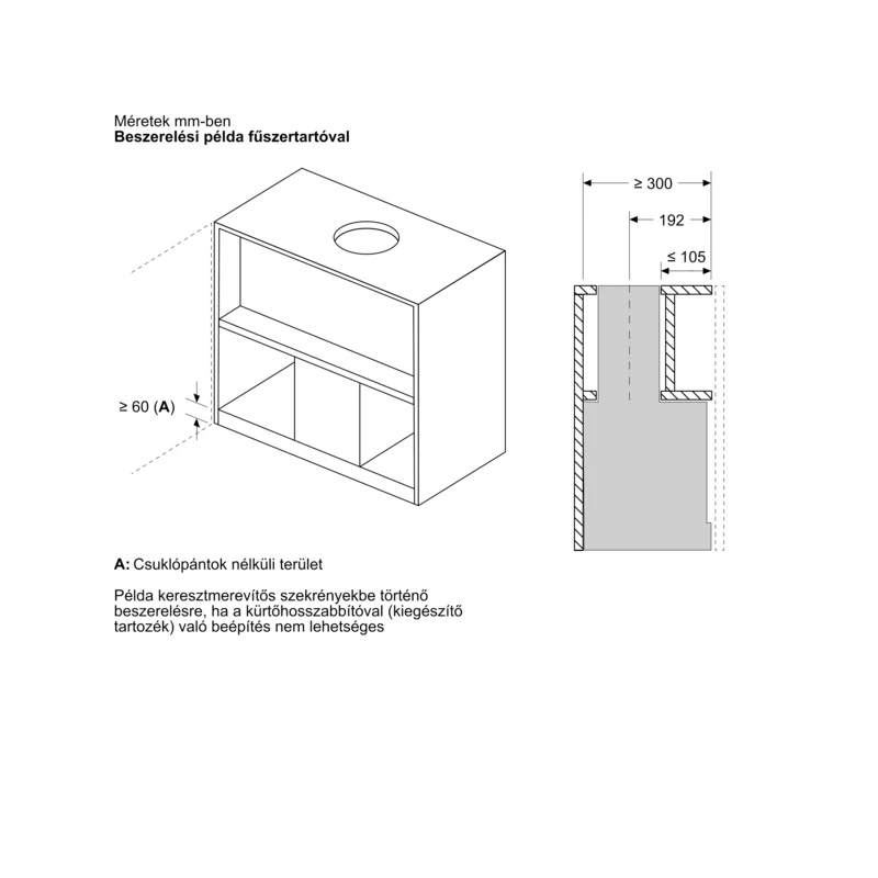 Bosch DBB63BC60 beépíthető páraelszívó 60cm fekete Serie2