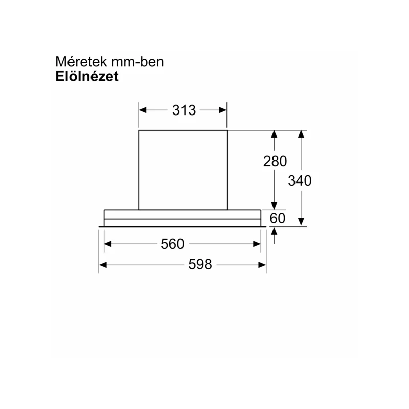 Bosch DBB65CC60 beépíthető páraelszívó 60cm fekete/üveg Serie4