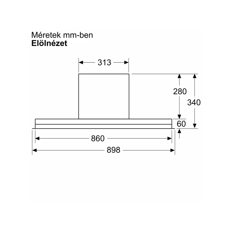 Bosch DBB97DP60 beépíthető páraelszívó Home Connect 90cm fekete/üveg Serie6