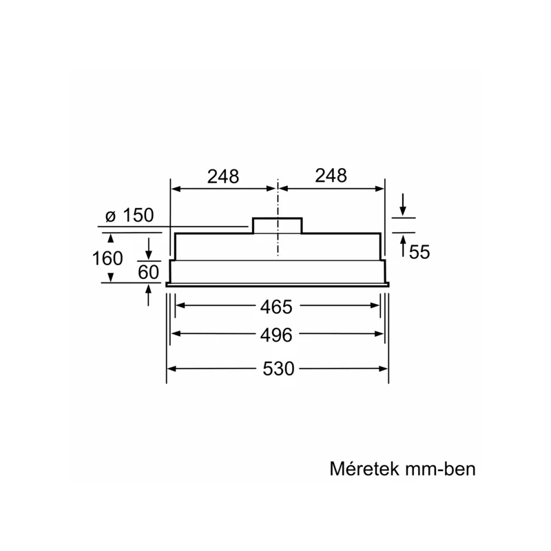 Bosch DHL555BM kürtőbe építhető páraelszívó 53cm Serie4