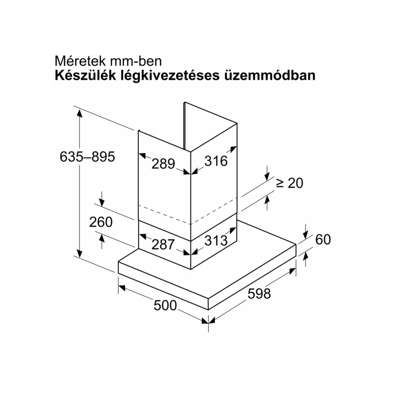 Bosch DWB63BC30 fali páraelszívó inox 60cm Serie2