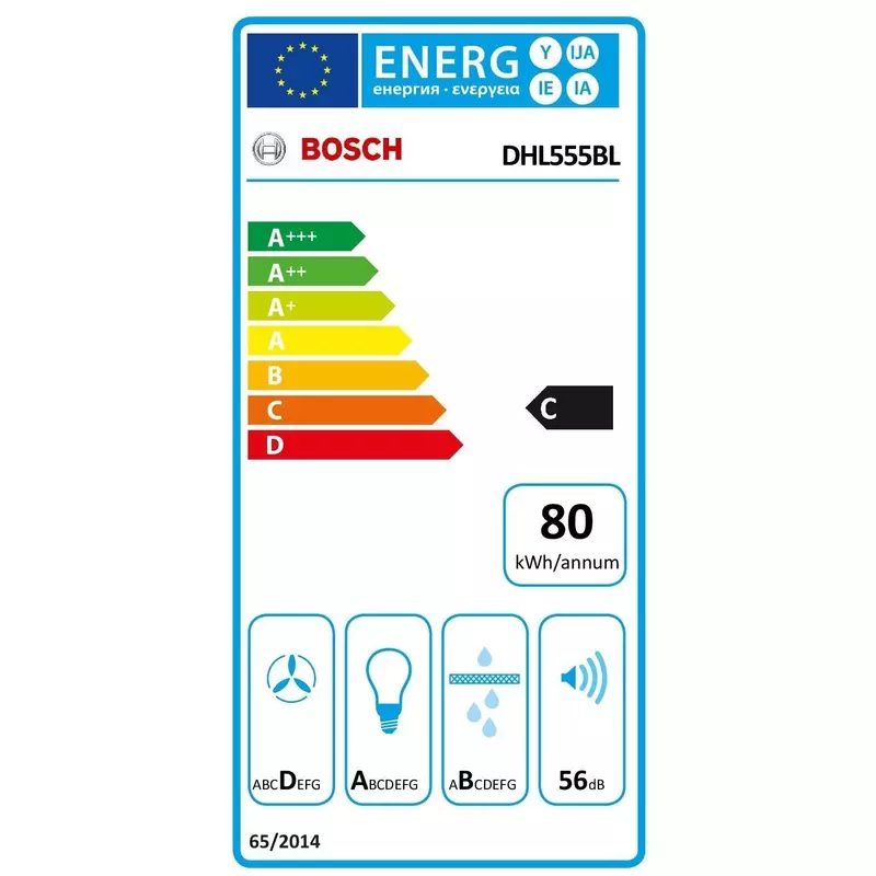 Bosch DHL555BL Kürtőbe Építhető Páraelszívó