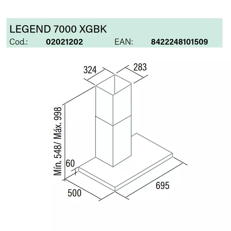 Cata LEGEND 7000 XGBK fekete fali páraelszívó 02021202