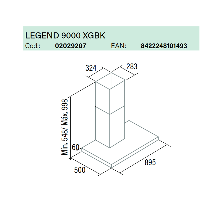 Cata LEGEND 9000 XGBK fali páraelszívó fekete 90cm
