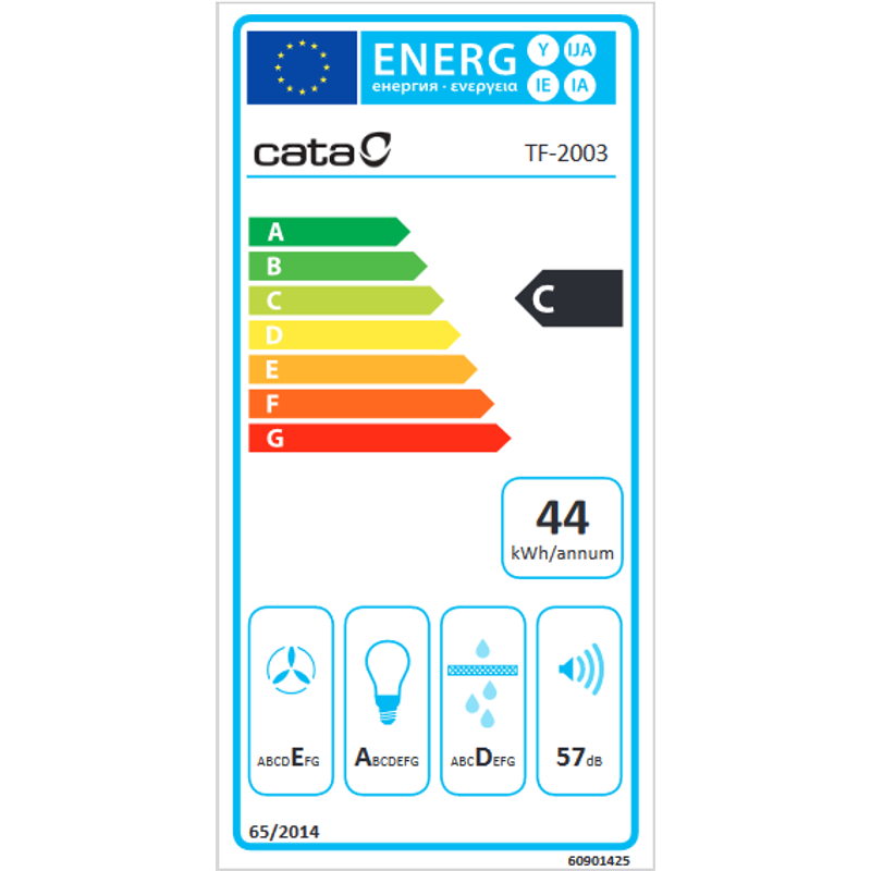 CATA Beépíthető Teleszkópos Páraelszívó TF-2003/60/D  Led Duralum
