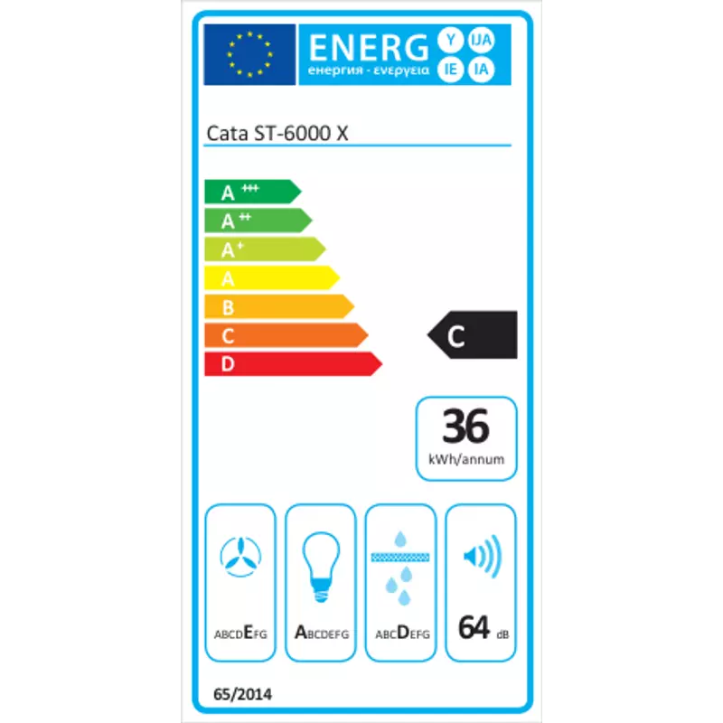 Cata ST-6000 X fali páraelszívó inox 60cm