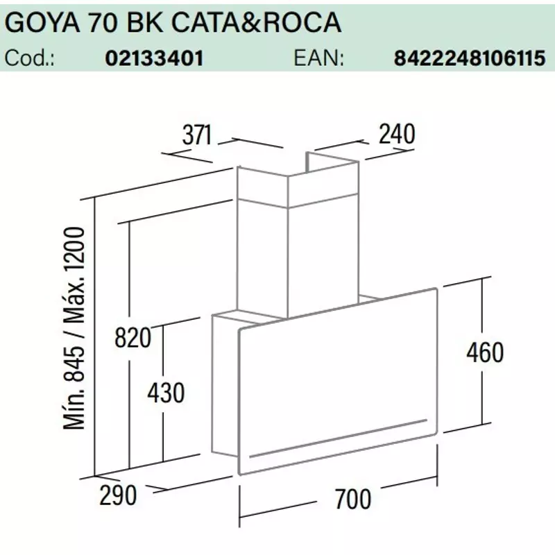CATA Páraelszívó GOYA 70 BK/A Can Roca