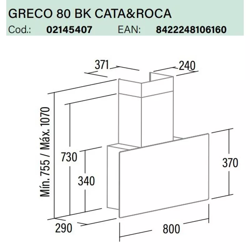 CATA Páraelszívó GRECO 80 BK Can Roca