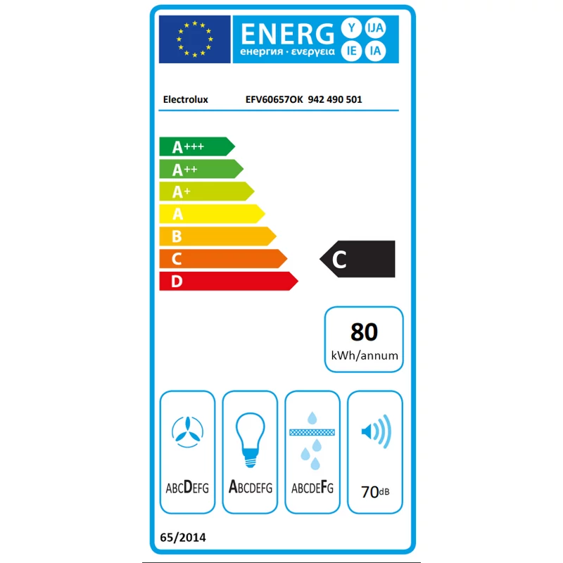 Electrolux EFV60657OK Döntött Fali páraelszívó 60cm