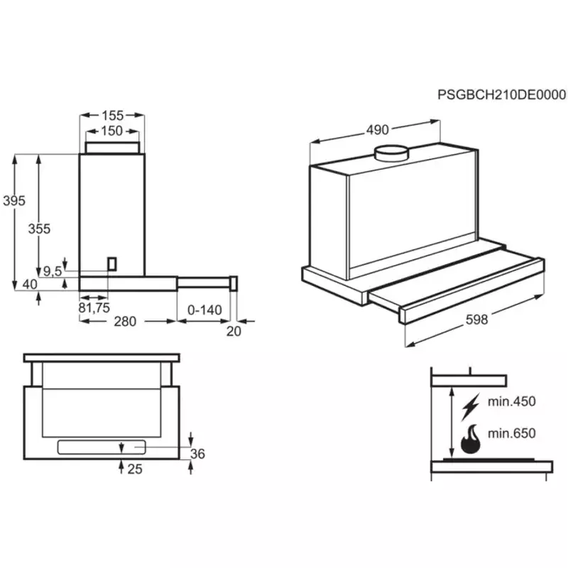 Electrolux LFP616X ExtractionTech 600 Teleszkópos páraelszívó, 60 cm