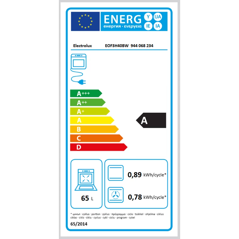 Electrolux EOF3H40BW Beépíthető sütő