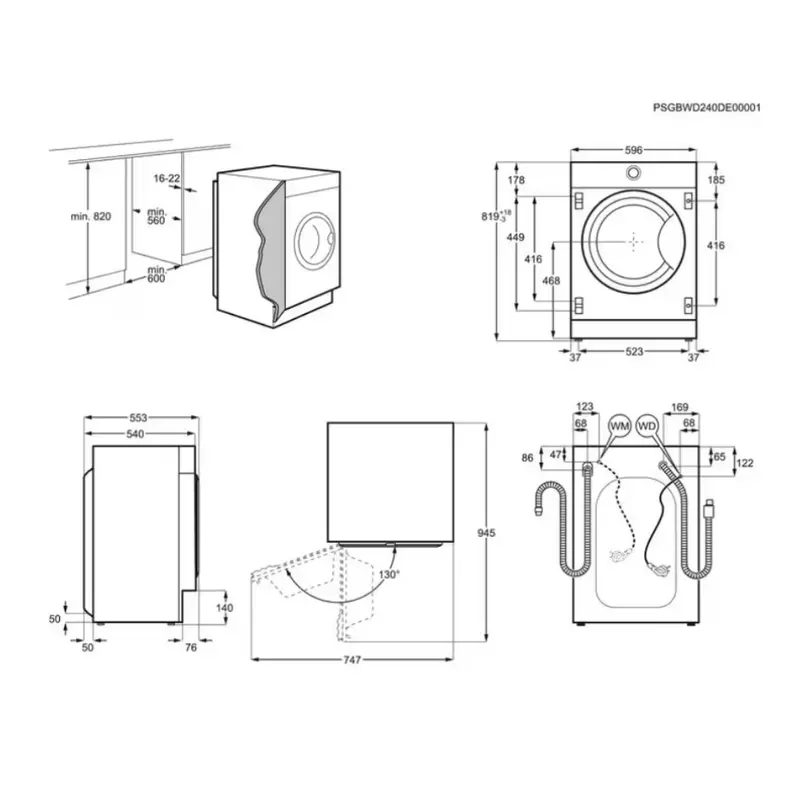 Electrolux EWN7F447WI SteamCare elöltöltős mosógép, 7 kg, 1400 f/p, gőzprogram, ökoinverter motor