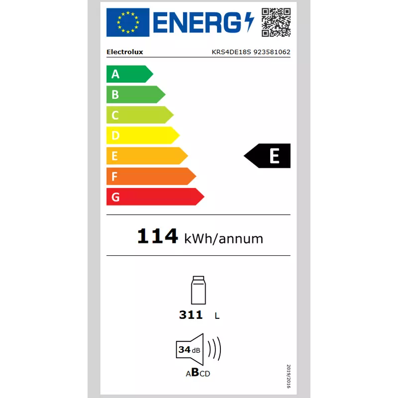 Electrolux KRS4DE18S Beépíthető hűtőszekrény, 177 cm