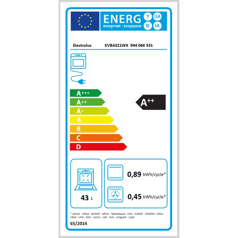 Electrolux KVBAS21WX beépíthető gőzsütő gőztisztítással