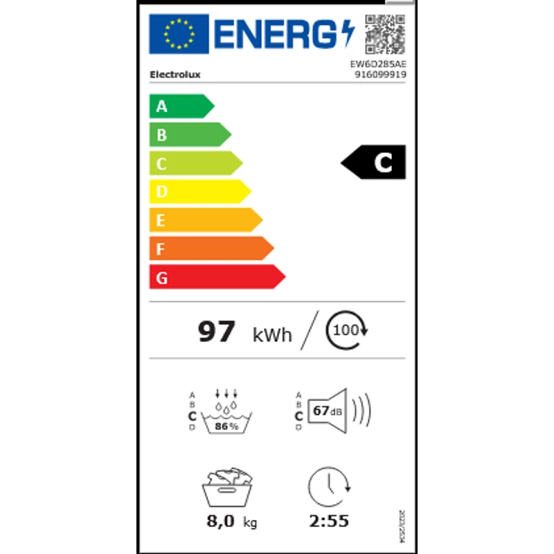 Electrolux EW6D285AE GentleCare Hőszivattyús szárítógép, 8 kg
