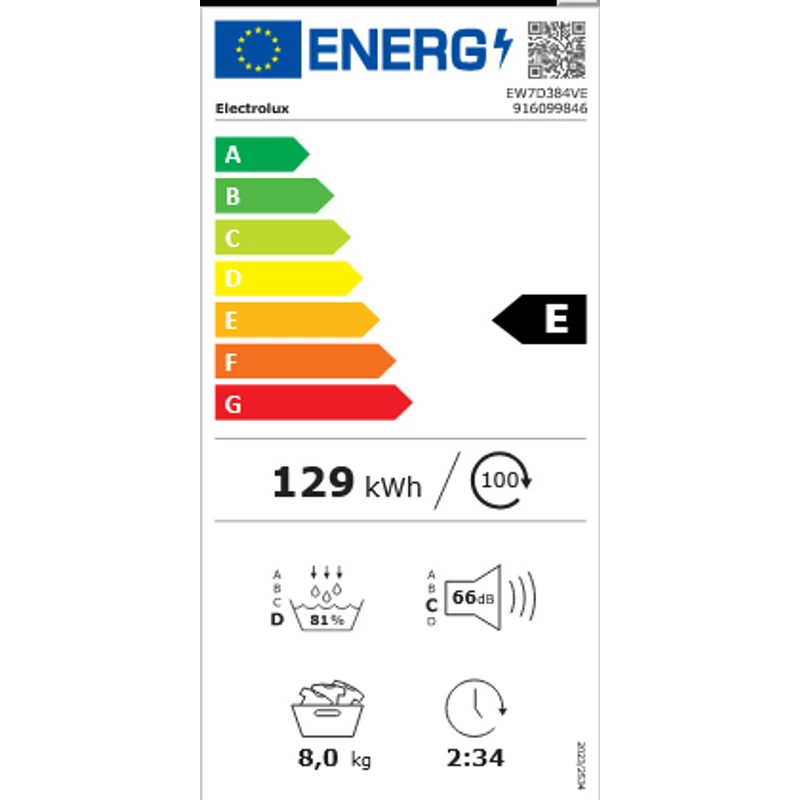 Electrolux EW7D384VE DelicateCare Hőszivattyús szárítógép, 8 kg