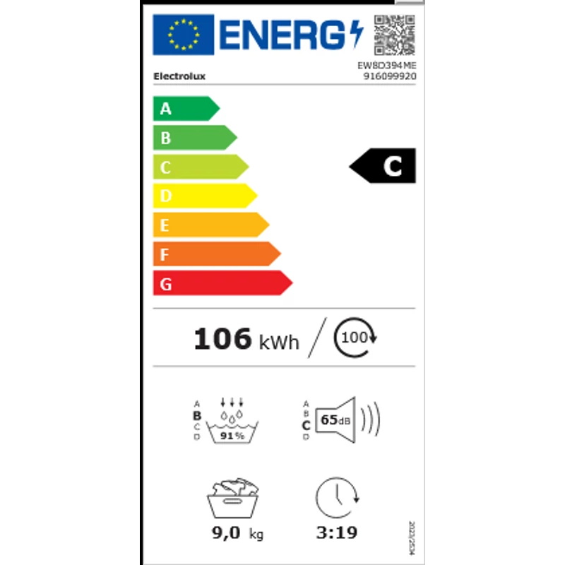 Electrolux EW8D394ME UltraCare Hőszivattyús szárítógép, 9 kg