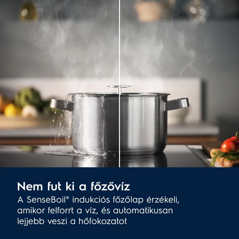 Electrolux EIS62453 SenseBoil beépíthető indukciós főzőlap, Hob2Hood, 60 cm