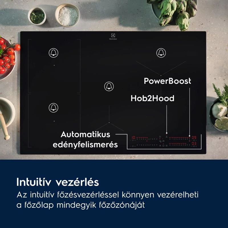 Electrolux EIS62453 SenseBoil beépíthető indukciós főzőlap, Hob2Hood, 60 cm